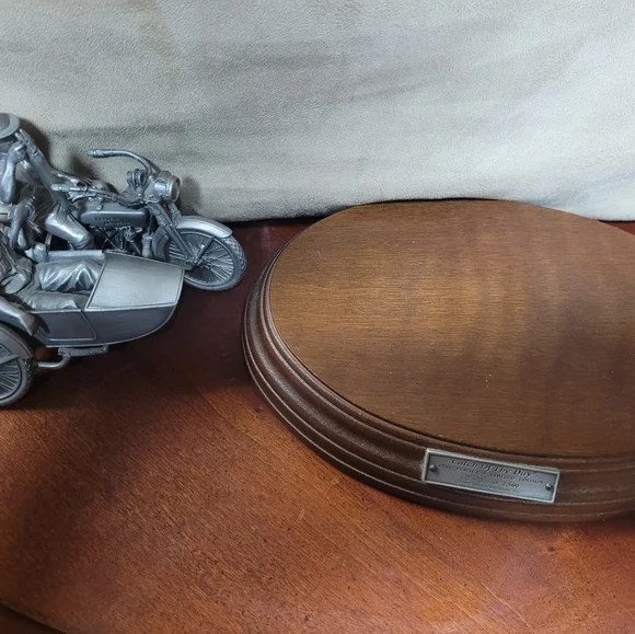 1992 Fine Pewter Harley Davidson Silver Motorcycle Sculpture #1919 Of 2,500 - Picture 8 of 9